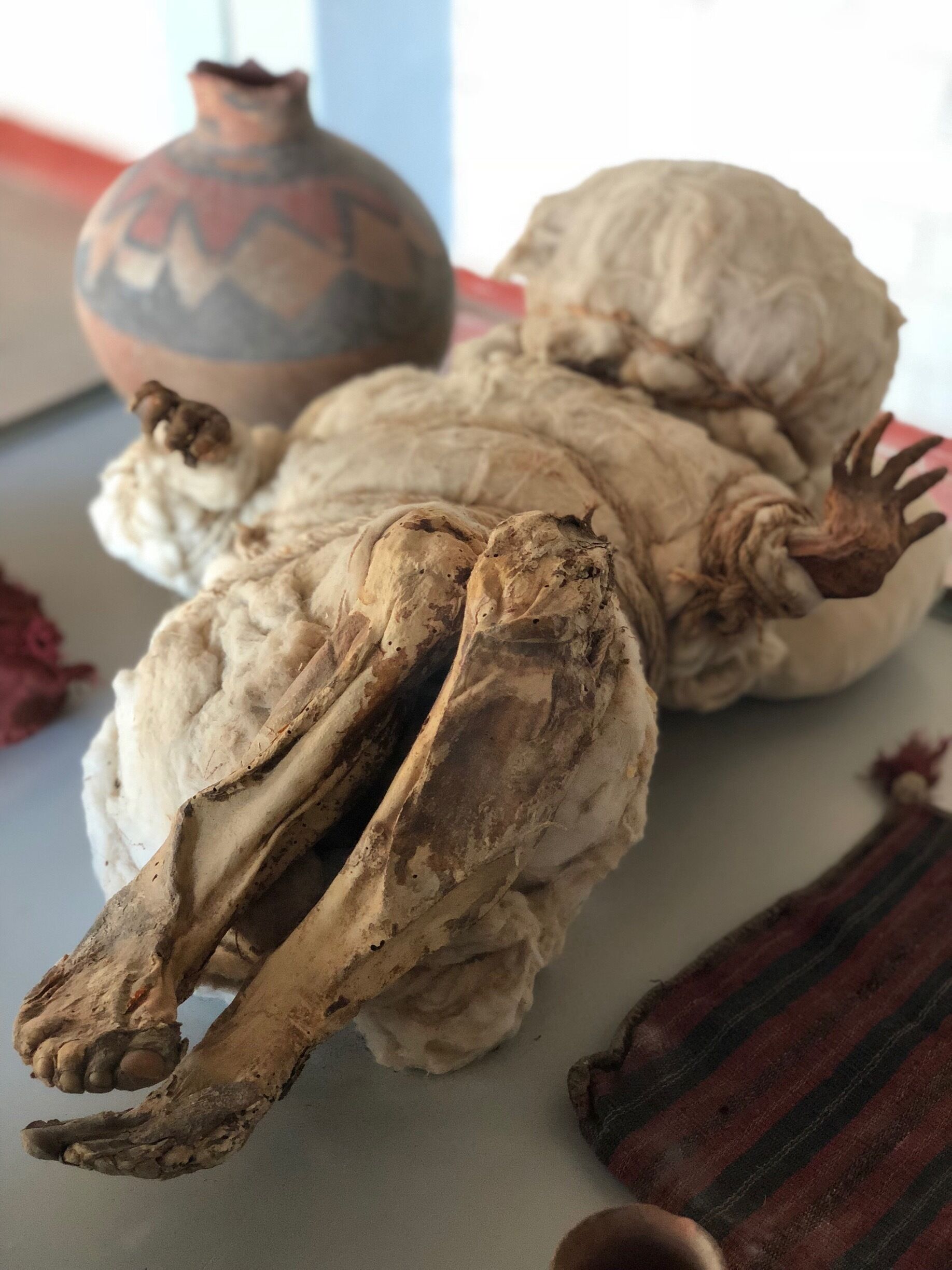 Can still clearly see the foot and hands of the child even though is more than 1,000 years old 