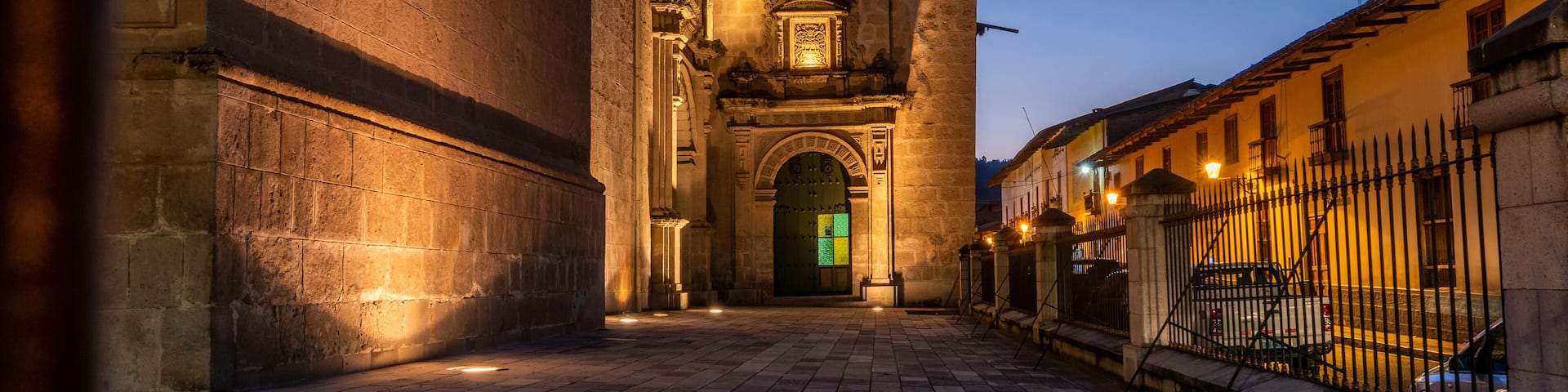 Cajamarca, Peru: Facade of the Cajamarca cathedral church