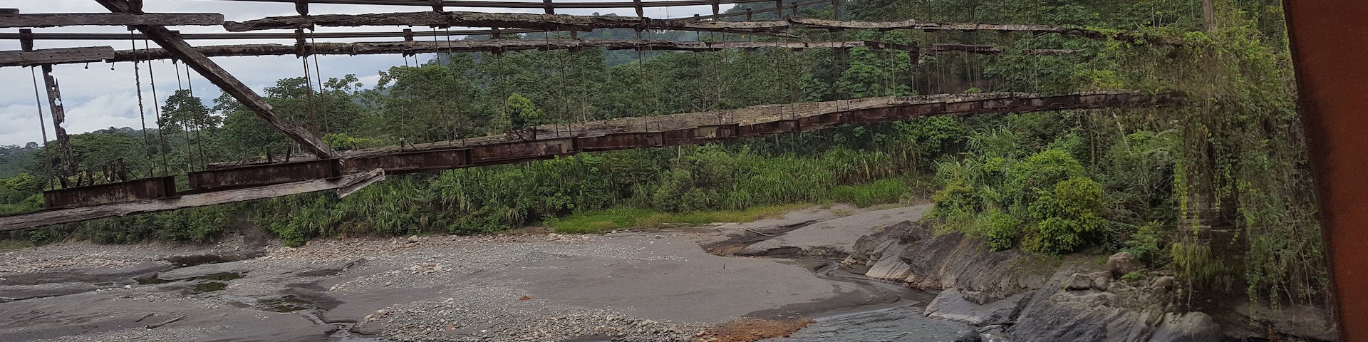 Old ruined bridge near Pillcopata. Peru
