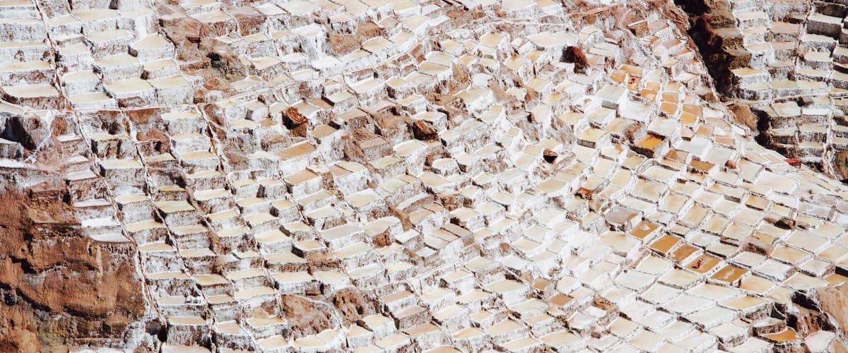 Terraced stone structures on a hillside.