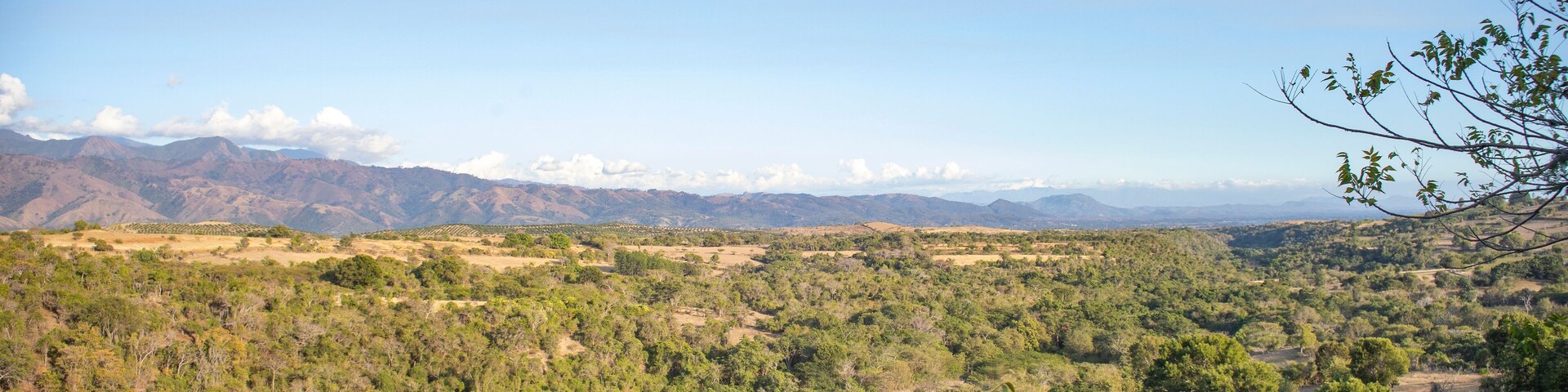 CRATER OF AN EXTINCT VOLCANO ON THE SOUTH SIDE OF THE CENTRAL MOUNTAIN RANGE OF THE DOMINICAN REPUBLIC, IN THE SAN JUAN VALLEY