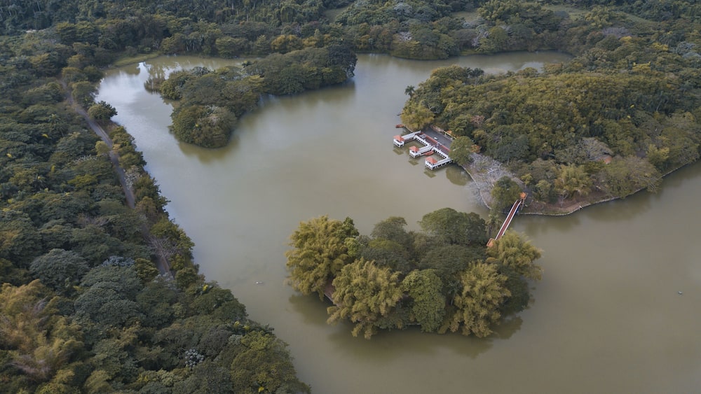Landscape of the Mirador Norte Park covered in greenery in the Dominican Republic