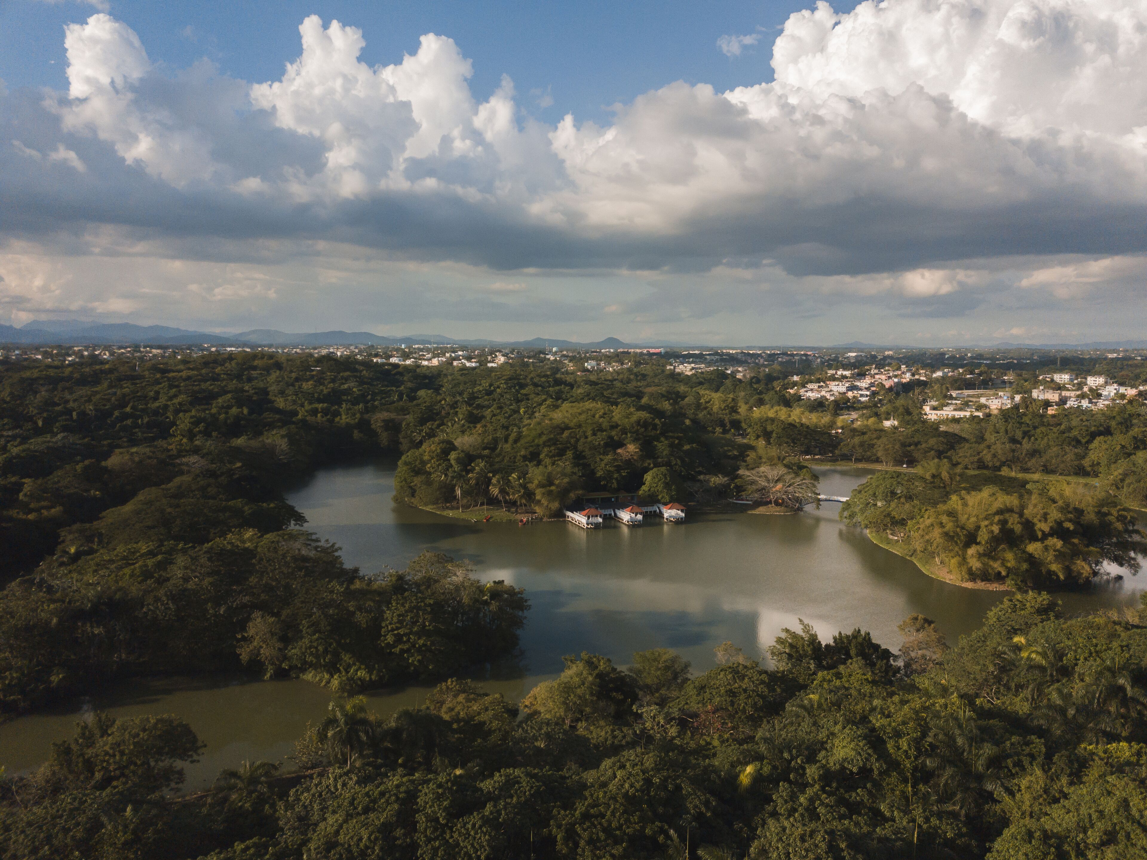 Landscape of the Mirador Norte Park covered in greenery in the Dominican Republic