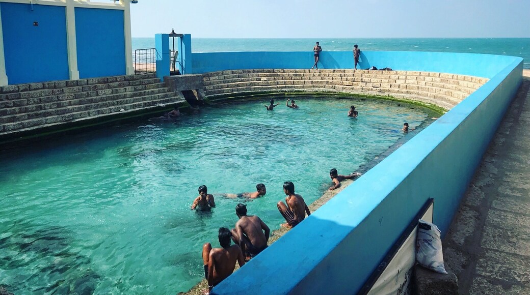 Along the northernmost coast of Sri Lanka, these shimmering springs share a wall with the sea, but their freshwater source is connected to the Nilavarai bottomless well, over ten kilometers away, or so the story goes. Known for their healing properties, all are welcome to bathe and benefit from the healing natural spring waters. #BVSBlue