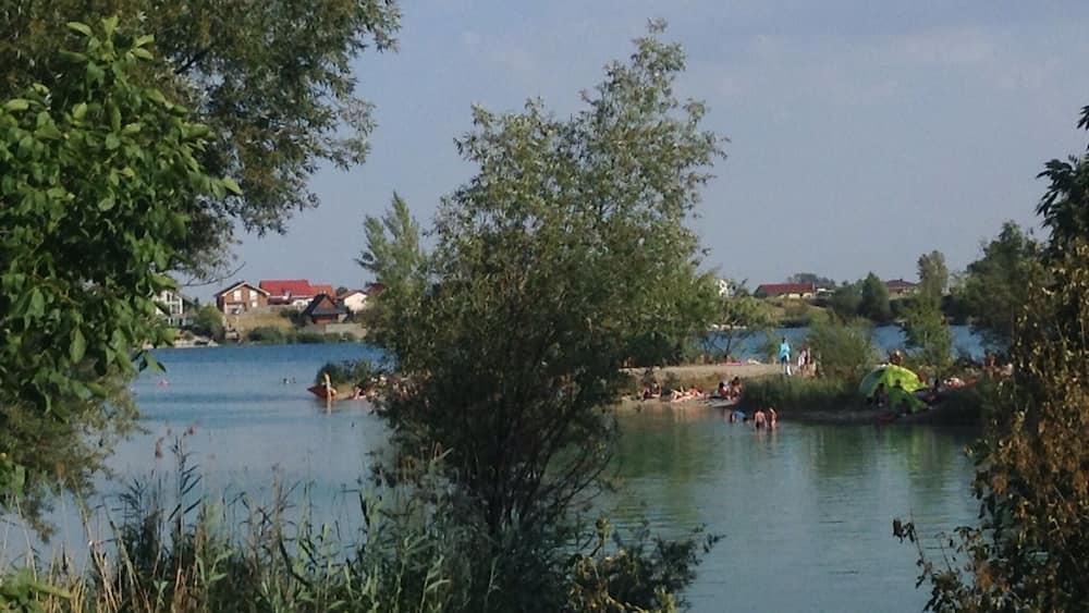Artificial lake near Dinajska Lužna. Great for swimming!
Nearest train station is Nové Košariská.