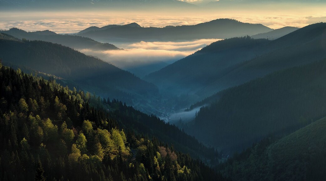 Inversion in the valley. One morning I decided to go on sunrise to Certovica in Low Tatras (Slovakia). I hiked up a small peak and found this amazing scenery, Low Tatras in the front, inversion in the middle, and High Tatras mountain range in the back.
#Adventure #nature #slovakia #travel #tatras #travel #inversion #landscape