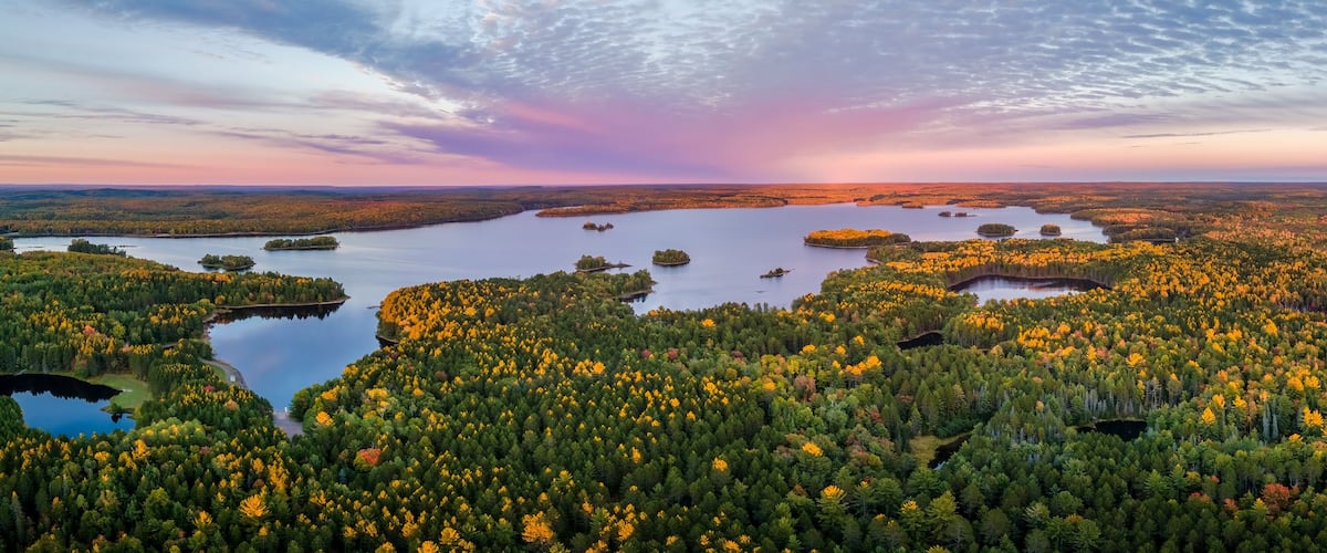 Autumn Sunset over the Bond Falls Flowage Scenic Site - Michigan Upper Peninsula - - Ottawa National Forest