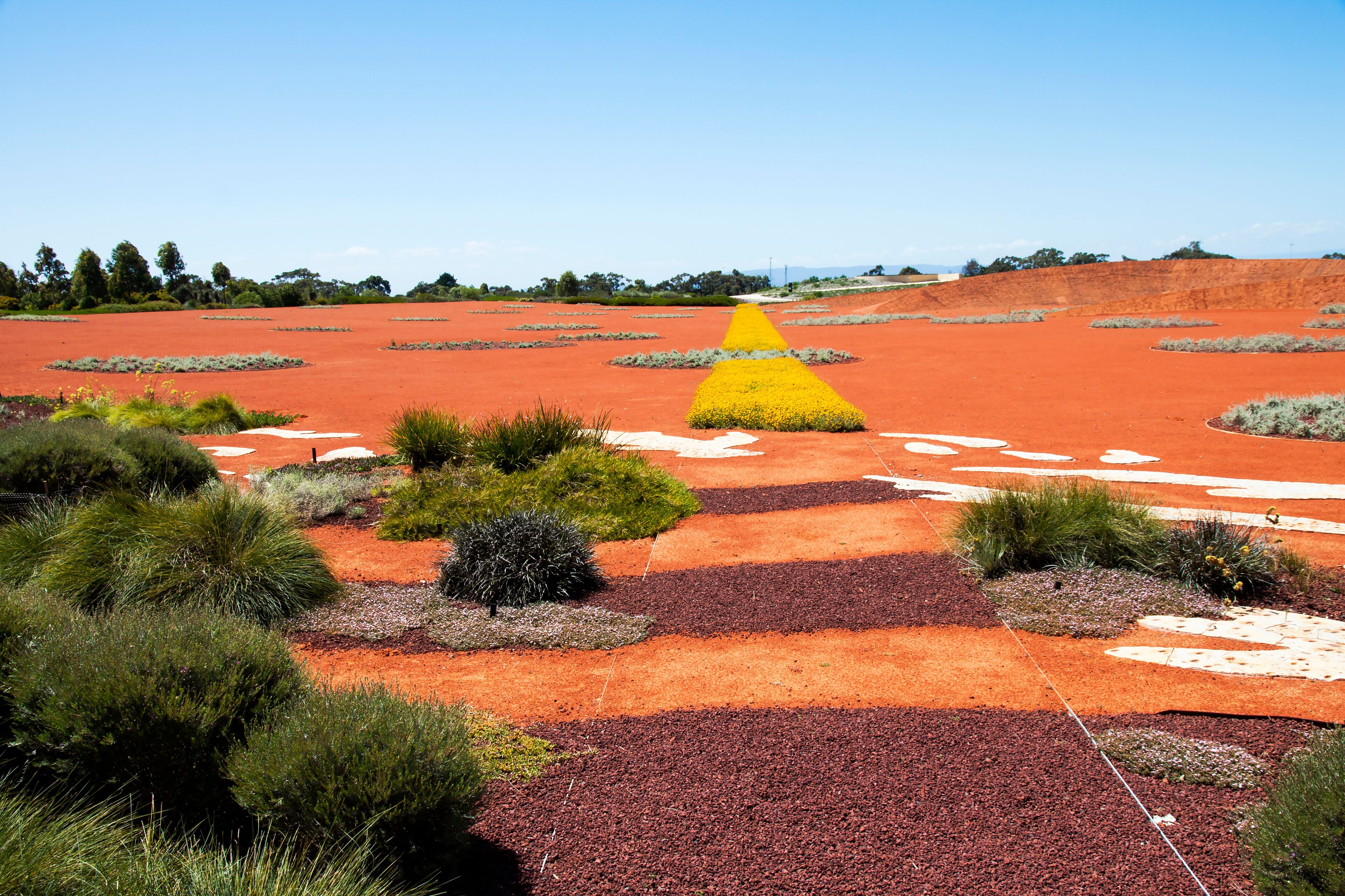 Decorative outback gardens at the Australian Botanical Gardens situated in Cranbourne, Australia.