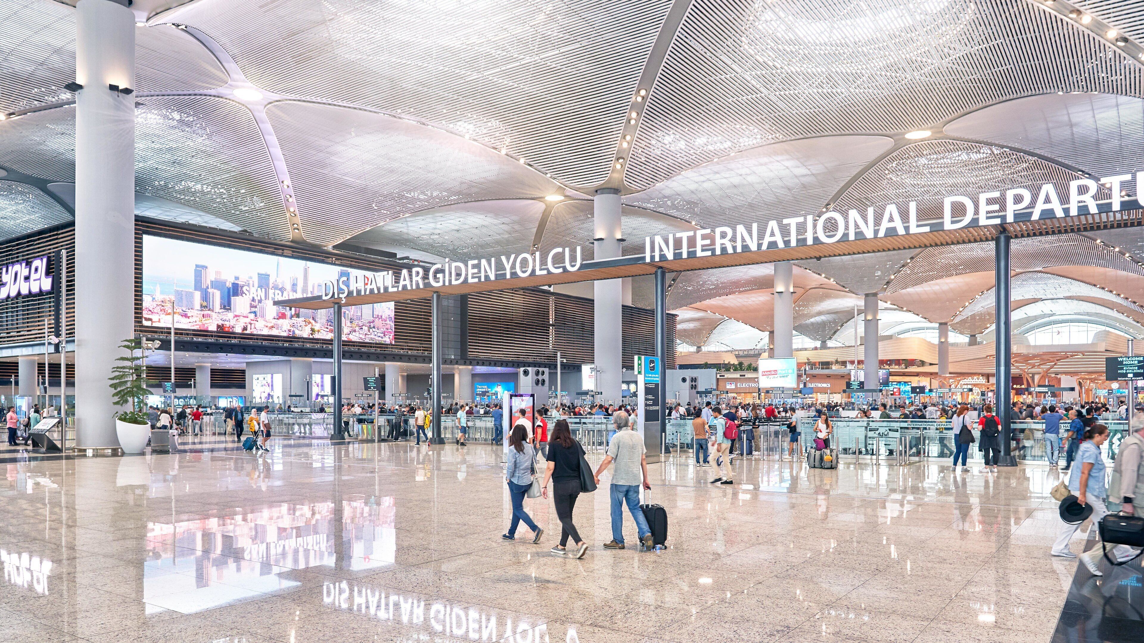 Istanbul which includes signage, interior views and an airport