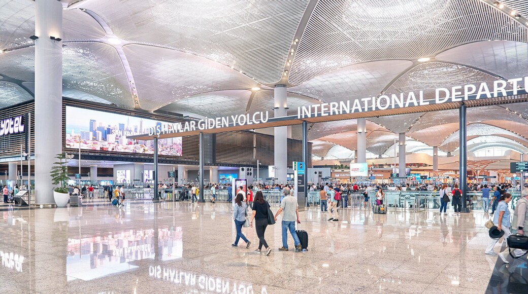 Istanbul which includes signage, interior views and an airport