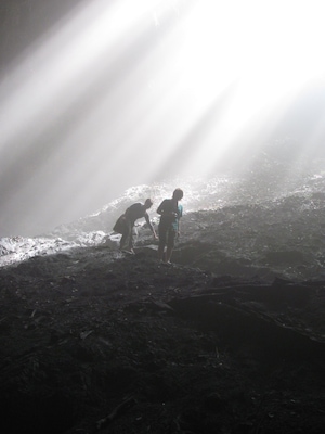 Near the bottom of the Tactic sinkhole.