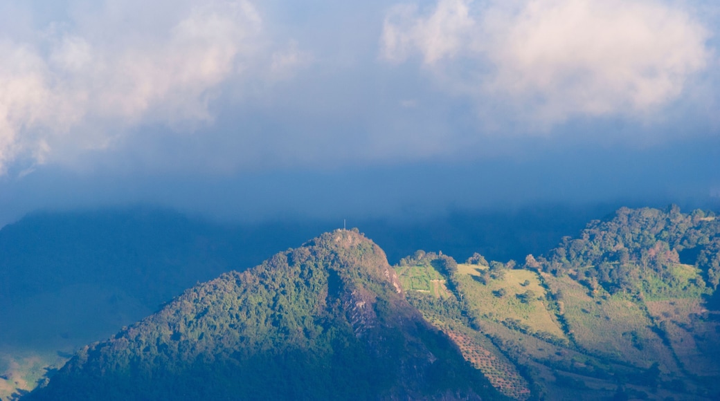 Mountains crops and deforestation Guatemala, urban and rural view.
