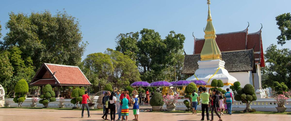 Phra That Kham Kaen,Khon Kaen,Thailand - DEC 09 2017: temple is symbols Khonkaen city,Landmark