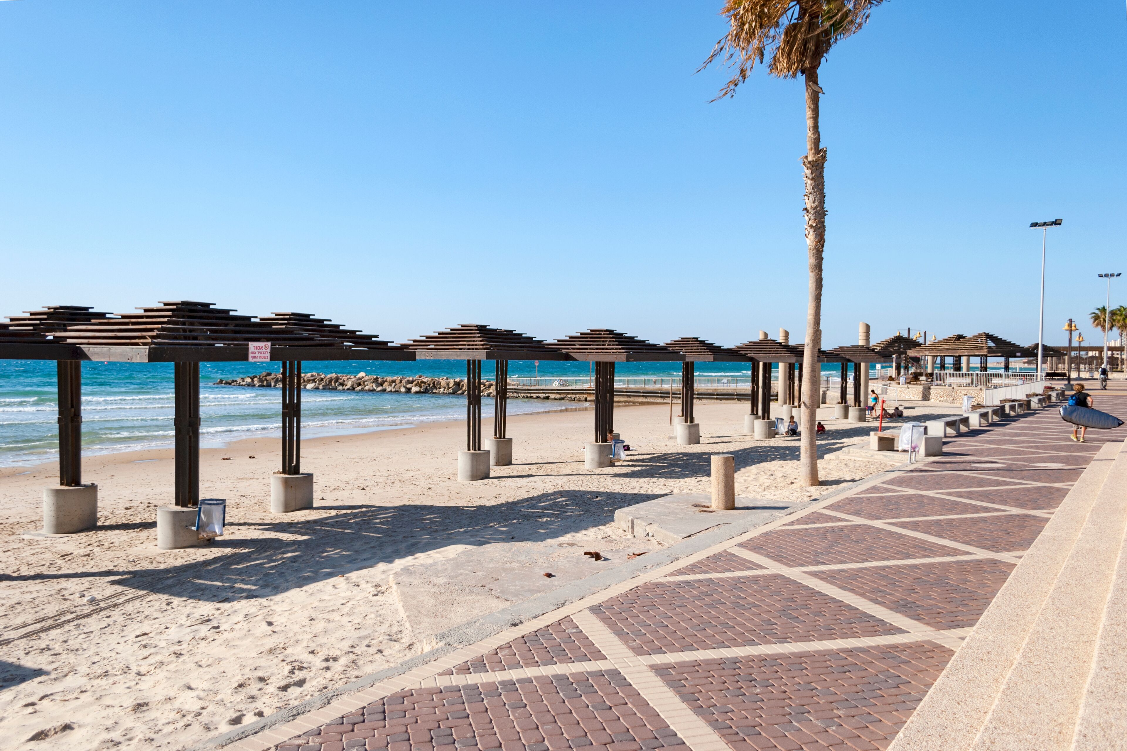 the promenade at The Carmel Beach in Haifa in Israel