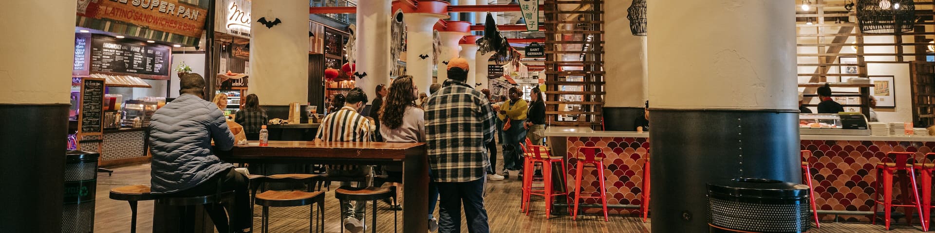 Ponce City Market showing interior views as well as a small group of people