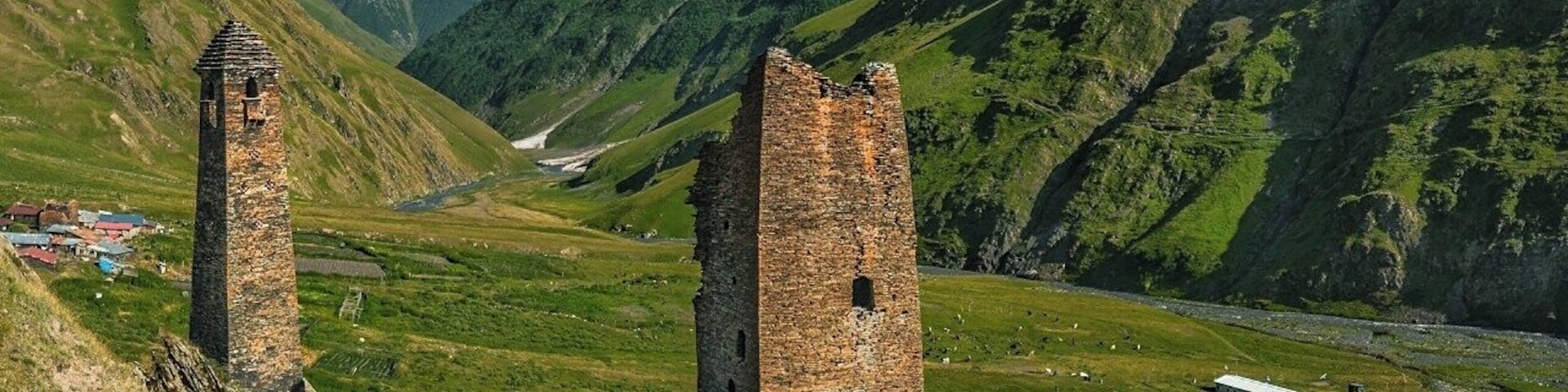 July 2010
Girevi village, Tusheti region Caucasus mountains, Georgia
Girevi (alt. 2.250 m) is the last populated village in Tusheti under the Caucasus border range with Russia. Actually you have to get a registration permit there to cross to Khevsureti region via the Atsunta pass, which is the highest point of the popular trek from Omalo to Shatili. Beware of the big Caucasian shepherd dogs there and do not miss the opportunity to play soccer with the border guard station soldiers. You can also admire the old watchtowers which are significant for this region. They stand there since Middle ages when they were built by the Tushs to protect the invaders from Georgian kingdom.