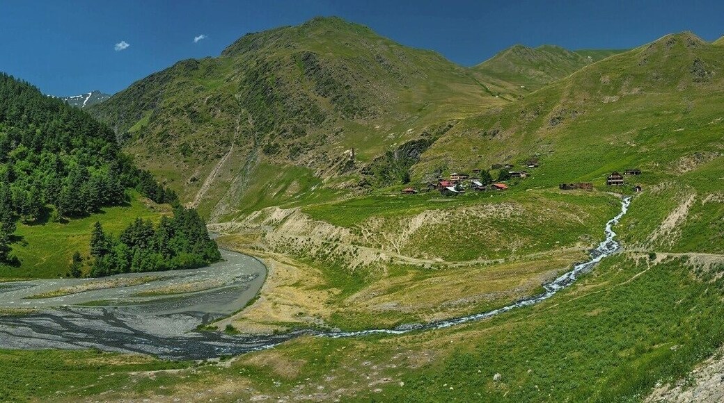 July 2010
Chesho village, Tusheti region, Caucasus, Georgia
Chesho is a village between Dartlo and Parsma in a lovely bend of the Pirikiti Alazani river. It is on the route from Omalo to Shatili, the most popular trek in this part of Georgian Caucasus.
