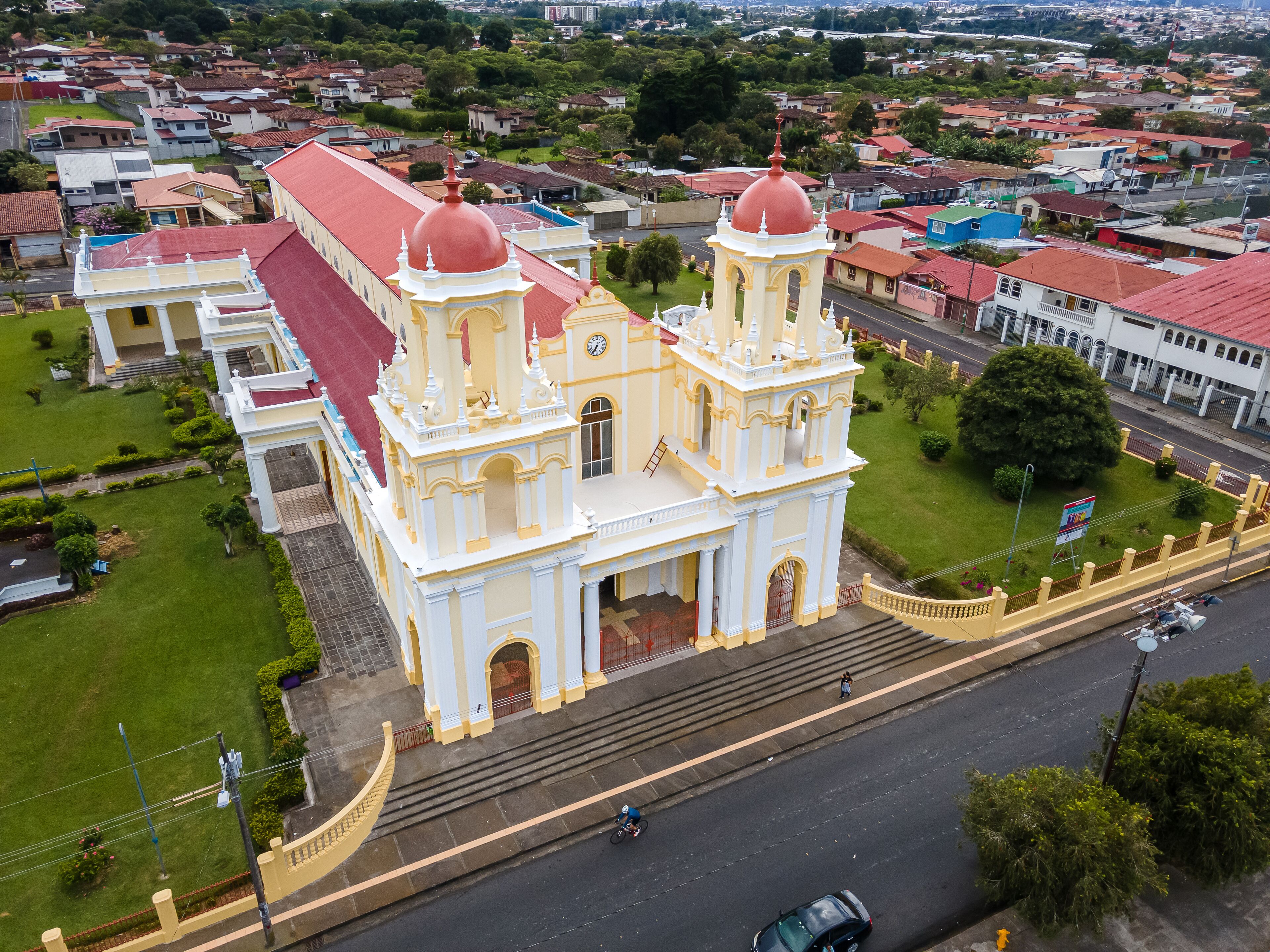 Beautiful aerial view of the Santo Domingo Church in Heredia - Costa Rica