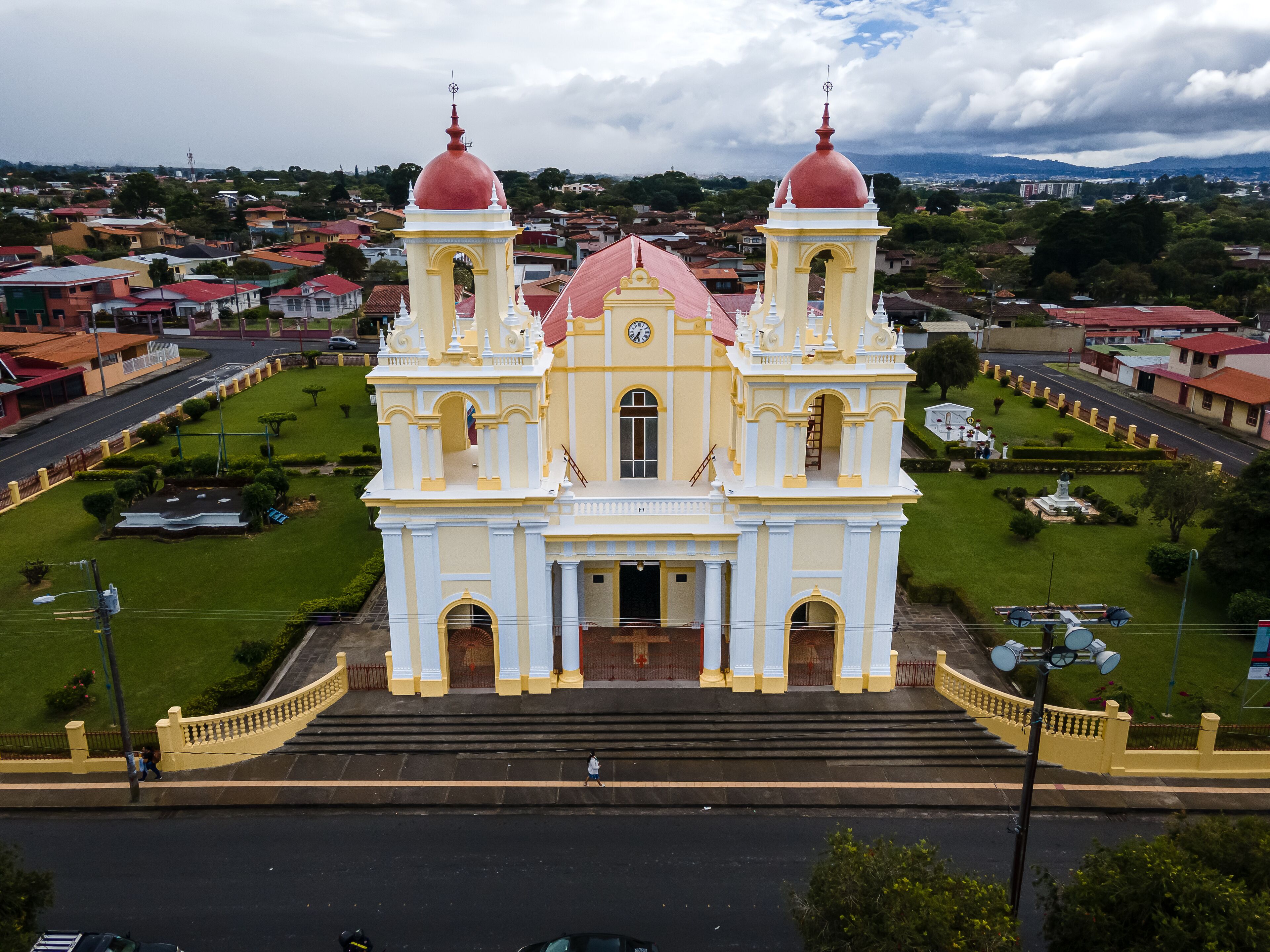 Beautiful aerial view of the Santo Domingo Church in Heredia - Costa Rica