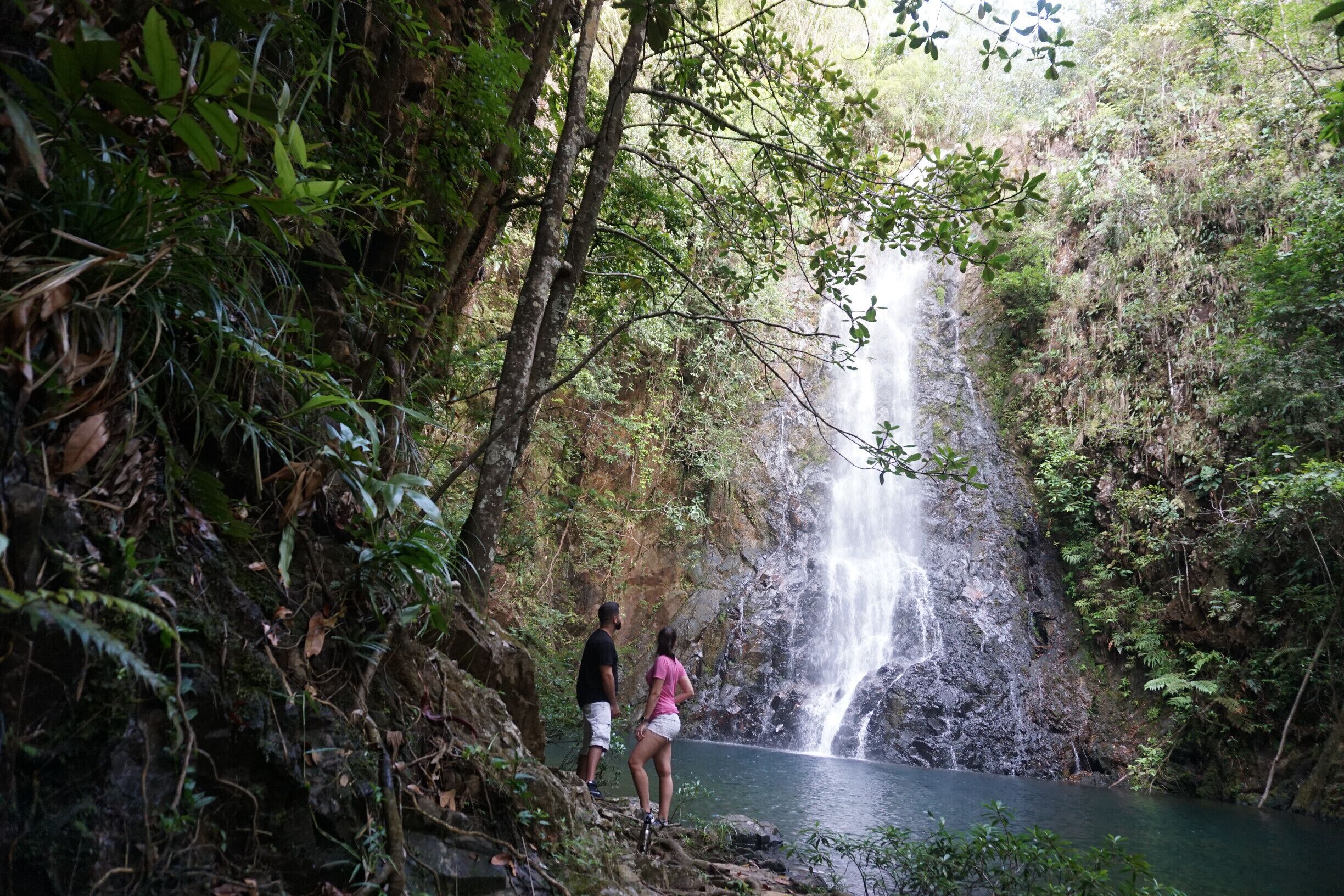 After a thirty minute #TakeAHike down a steep and slippery trail was this gorgeous waterfall called Butterfly Falls In Belize 