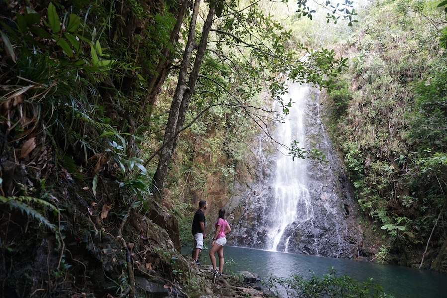 After a thirty minute #TakeAHike down a steep and slippery trail was this gorgeous waterfall called Butterfly Falls In Belize
