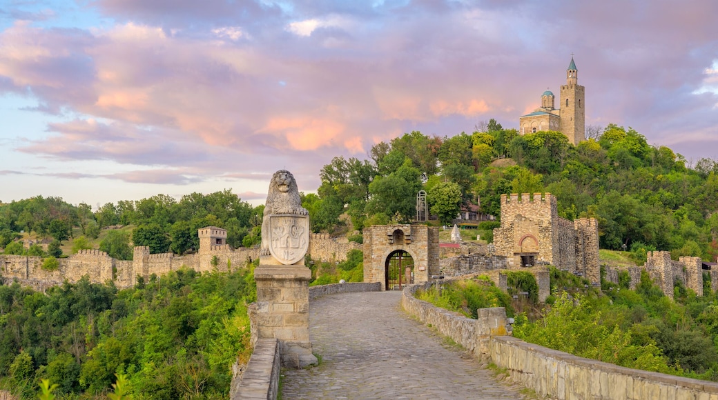 Tsarevets Fortress and Patriarchal Cathedral at Sunset in Veliko Tarnovo, Bulgaria