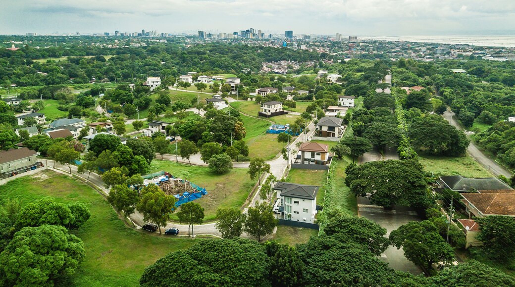 Aerial of Susana Heights, in Muntinlupa. Alabang skyline in the back.