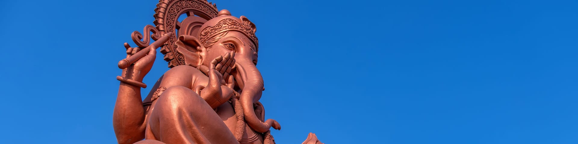 Large statue of Lord Ganesha at Dehu Road, near Pune India.