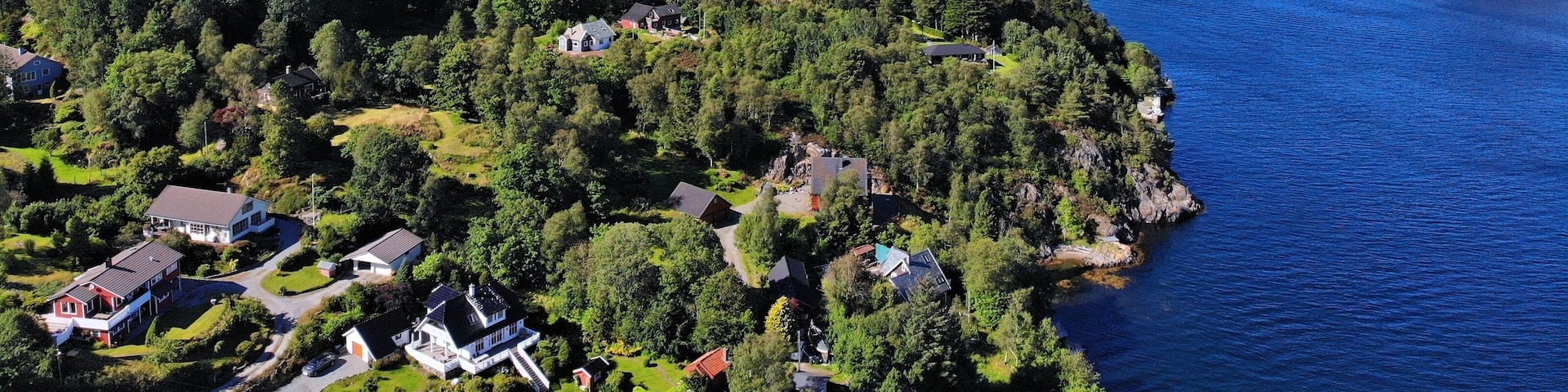 Norway aerial view - Kvernafjorden fjord. Aerial view of Scandinavia.