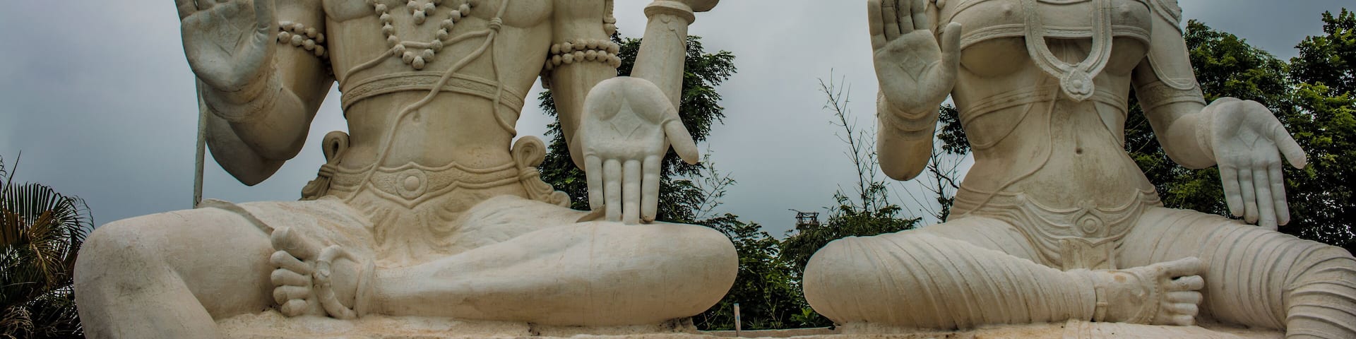 Visakhapatnam India: Shiva Parvathi statues on Kailasagiri hill in Andhra Pradesh state India