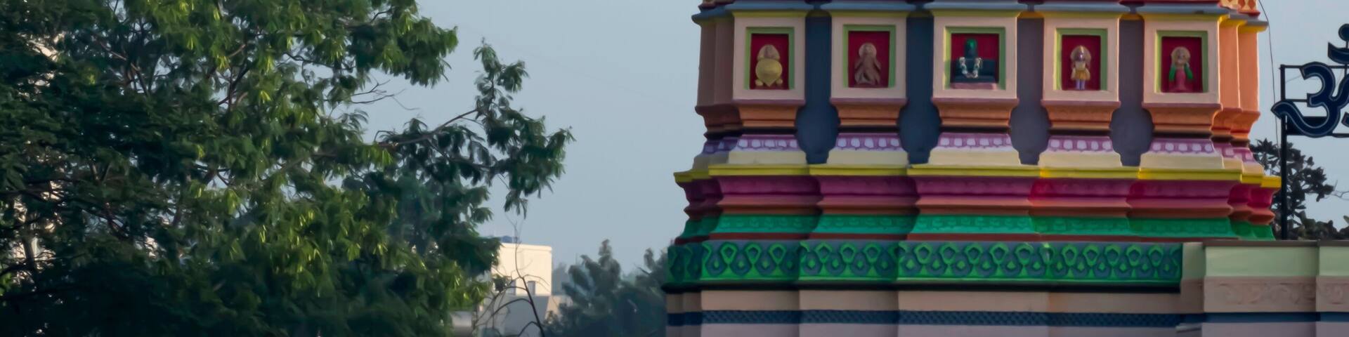 Colorful Temple at Wagholi, near Pune India.