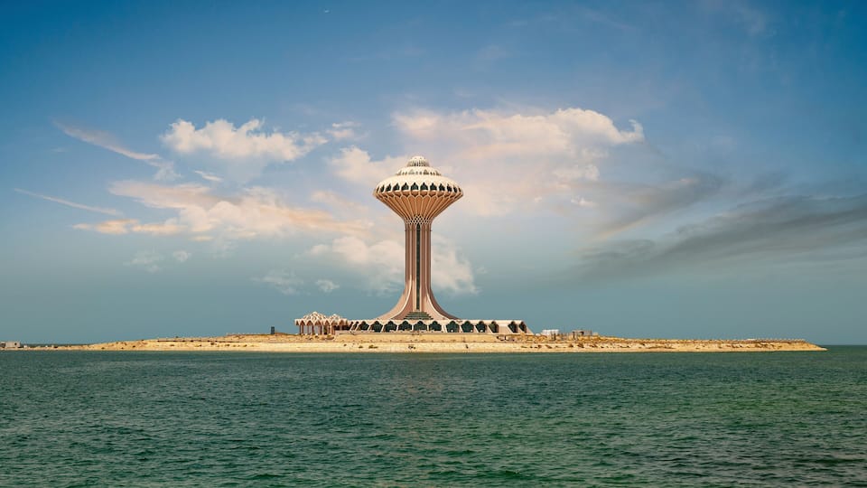 Al Khobar Water Tower during daylight, Eastern Province, Saudi Arabia