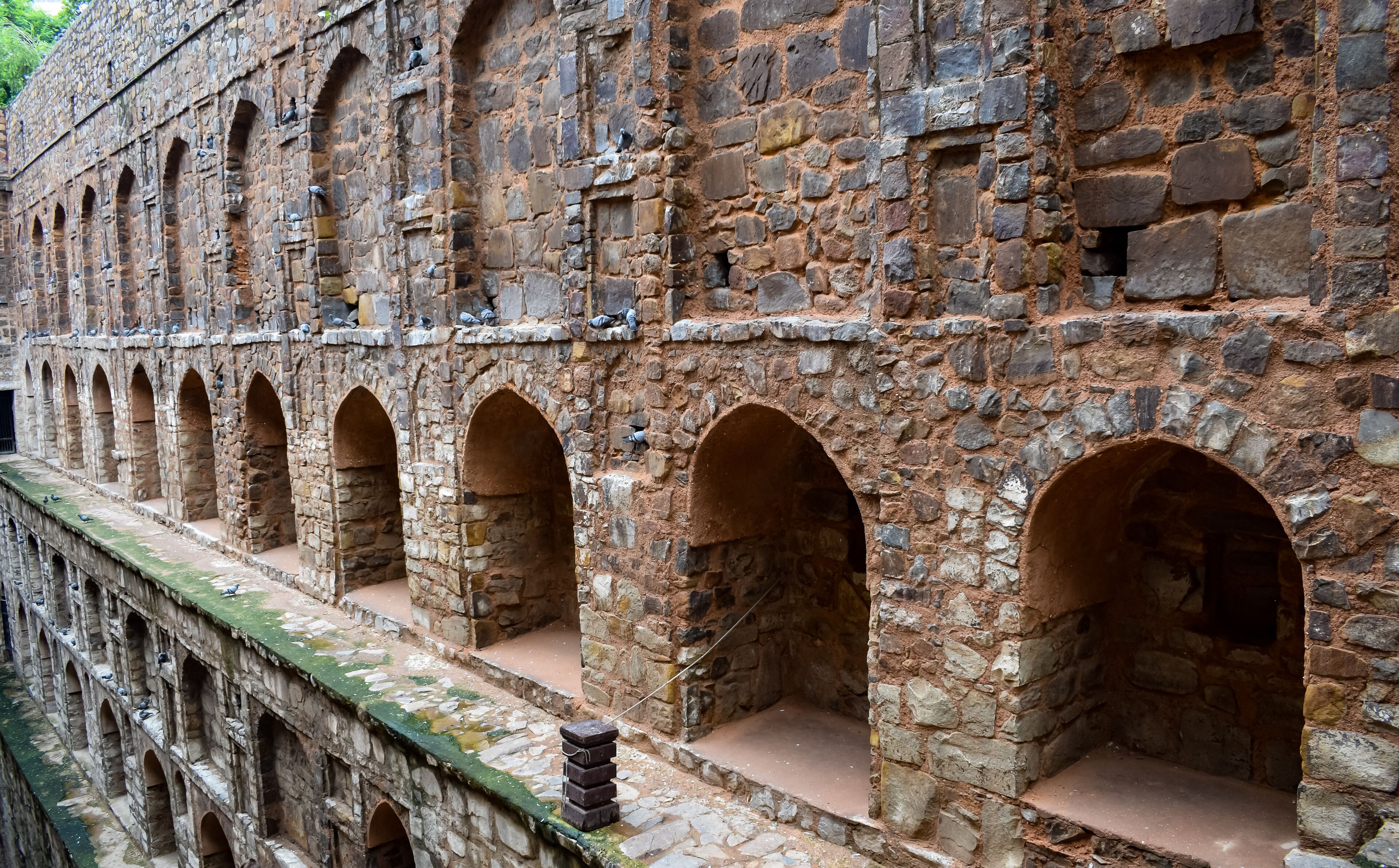 Agrasen Ki Baoli (Step Well) situated in the middle of Connaught placed New Delhi India, Old Ancient archaeology Construction