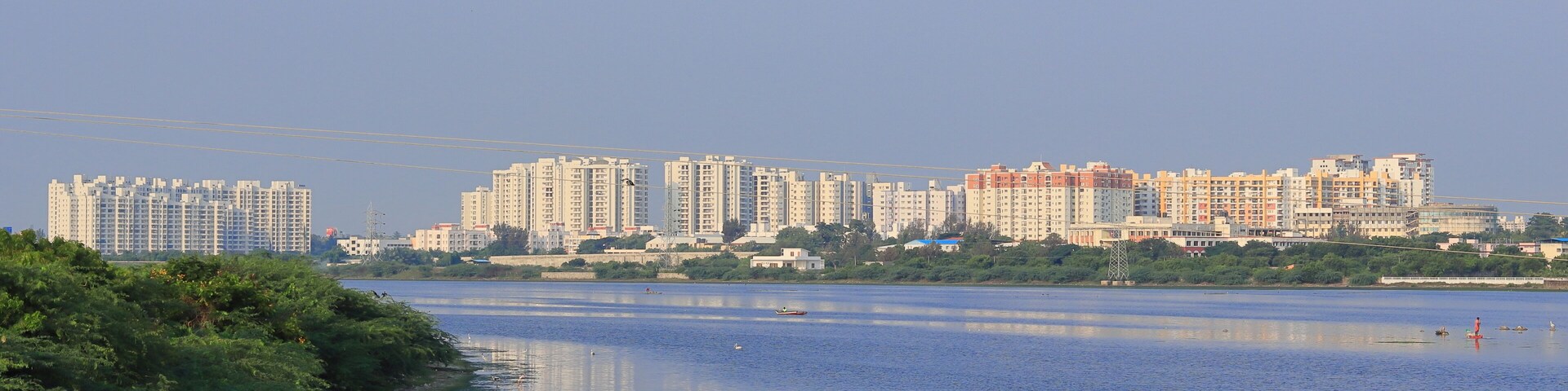 Chennai, Tamil nadu , India . Oct 07,2020.Huge modern new apartment buildings near OMR Road, Chennai city, rental house property