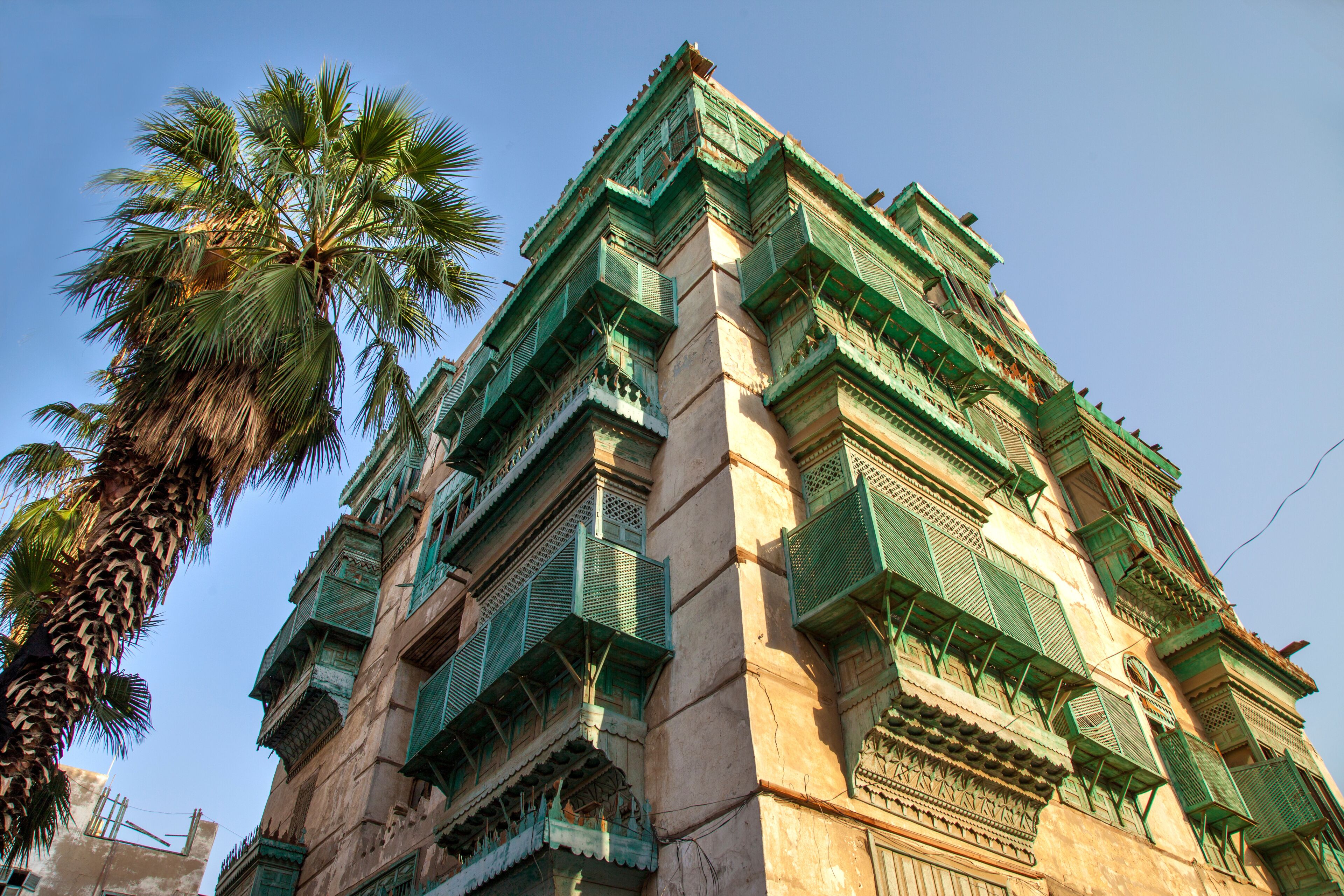 Old city in Jeddah, Saudi Arabia known as Historical Jeddah. Ancient building in UNESCO world heritage historical village Al Balad.Saudi Arabia 