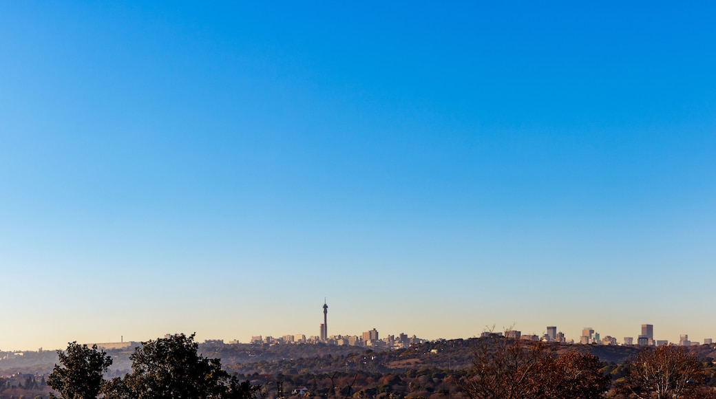 Northcliff view of Johannesburg City Skyline panorama on a winter morning with mist low and clear skies