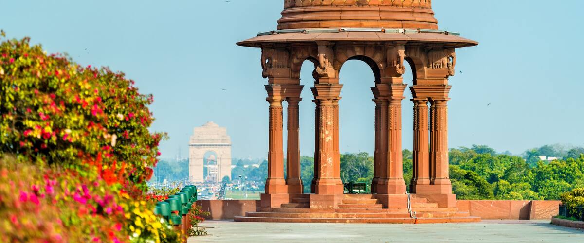 Canopy of the North Block of the Secretariat Building in New Delhi, India