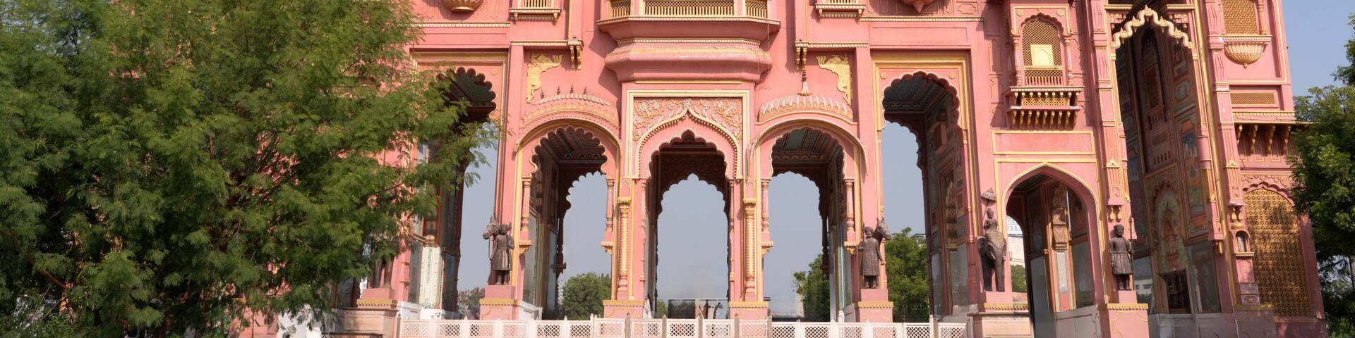 Grand Pink Patrika Gate Monument in Jaipur Rajasthan India Featuring Intricate Traditional Architecture Vibrant Arches and Ornate Details for Travel and Tourism Marketing