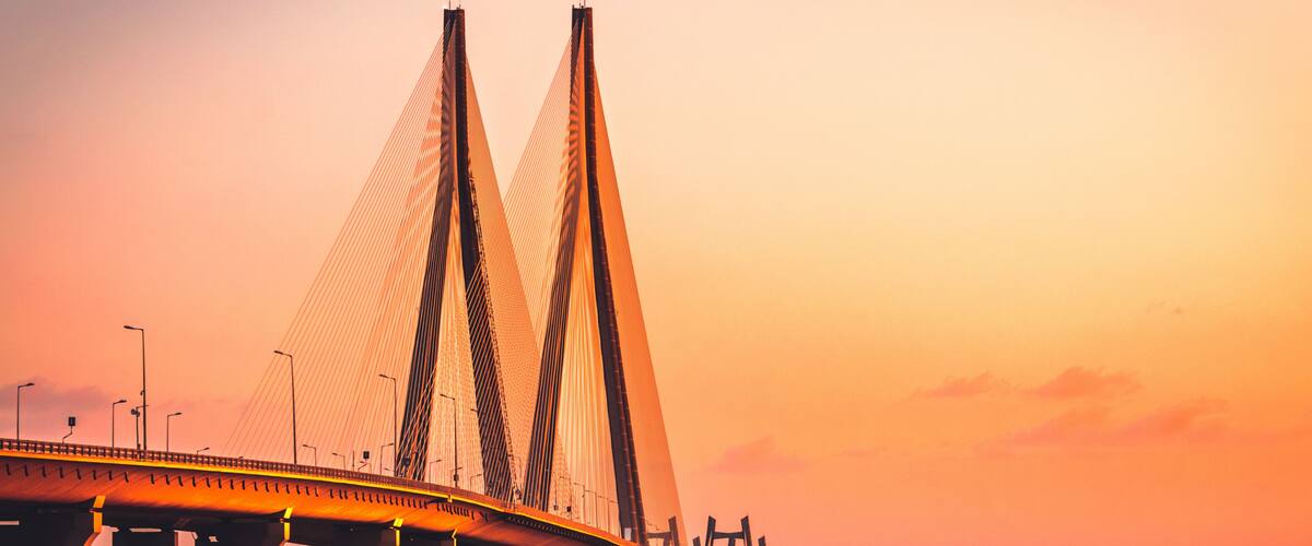 Bandra Worli Sea link in Mumbai at sunset