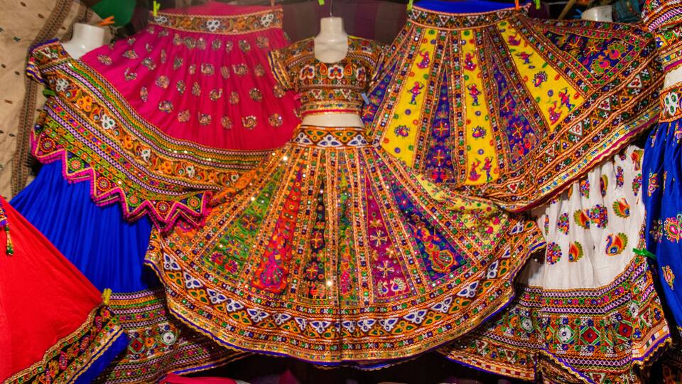 Colorful handicrafts for sale in Law Garden. Ahmedabad