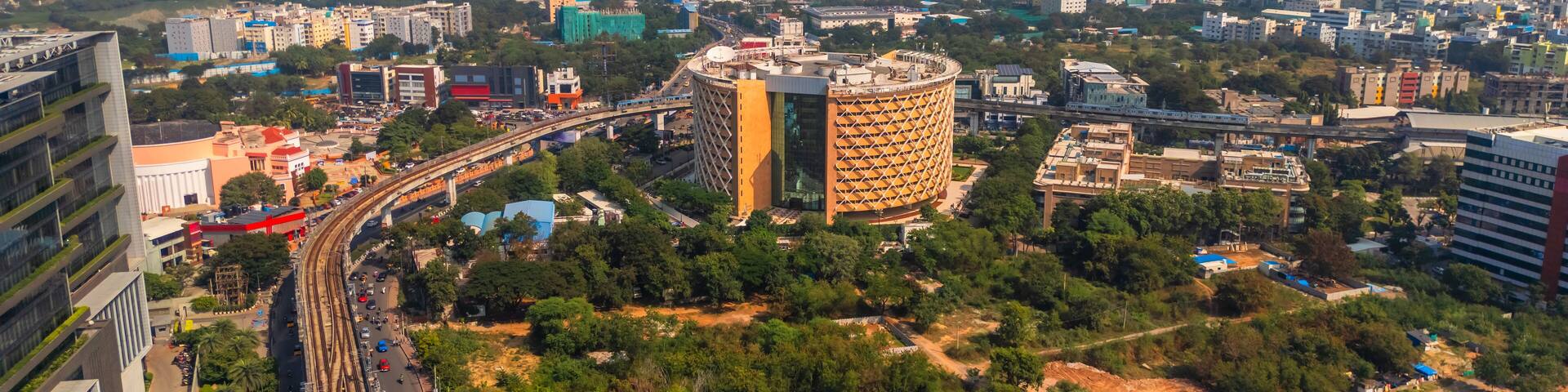 Hitec city with in Hyderabad city a major Information technology hub in India.