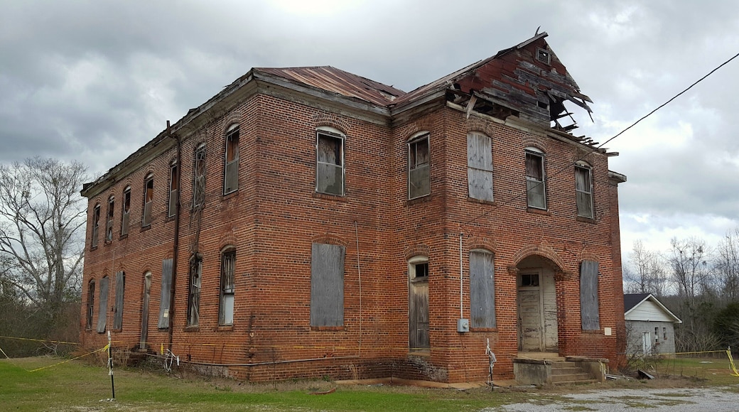 The Thomaston Colored Institute, aka Thomaston Academy, is a historic African American school building in the town of Thomaston, Alabama, United States. This two-story brick building was completed in 1910 as a private school by an African-American religious group, the West Alabama Primitive Baptist Association. The school served a historic African American neighborhood in Thomaston, as the only real educational opportunity for the areaâs African-American population. This building has been abandoned since the 1970s, and has suffered from benign neglect. It was included on the Alabama Historical Commission's Places in Peril listing in 2000, the same year that it was placed on the National Register of Historic Places. #historic #school #private #abandoned #neglect #negro #religious #colored #African-American #alabama