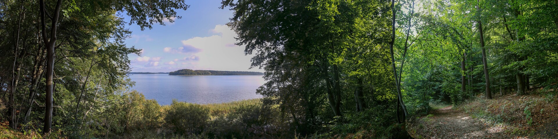 large format panoramic view of Schaalsee biosphere reserve, Germany