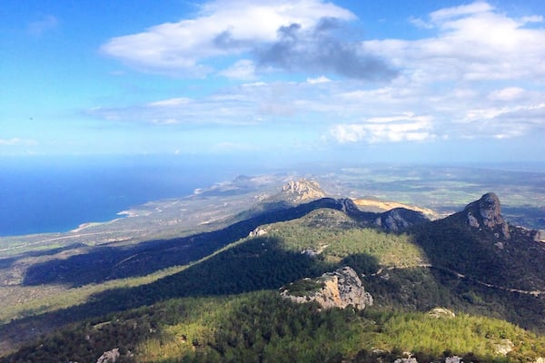 The view from Kantara castle looking out over the karpas peninsula.