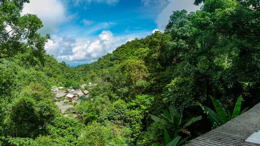 Panorama view From "Chom Nok Chom Mai Coffee" Mae Kampong village, Tambon Huai Kaeo, Amphoe Mae On, Chiang Mai , Thailand.