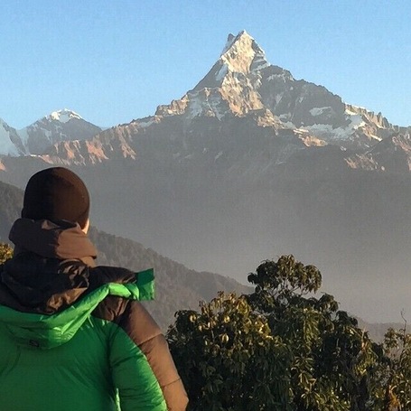Looking toward the sacred #Machhapuchhre (aka the "Fish Tail") from Australian Camp near #Pokhara #Nepal