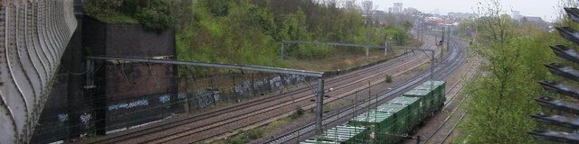 Mill Lane Railway Lines Below the Mill Lane bridge railway lines heading to West Hampstead