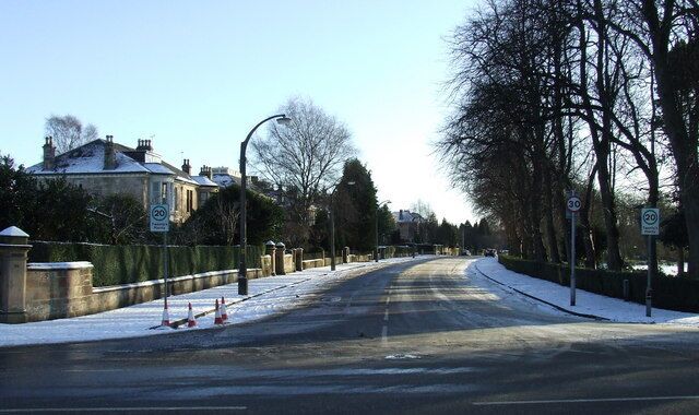 Dalziel Drive Viewed from St Andrews Drive, Maxwell Park is on the right.