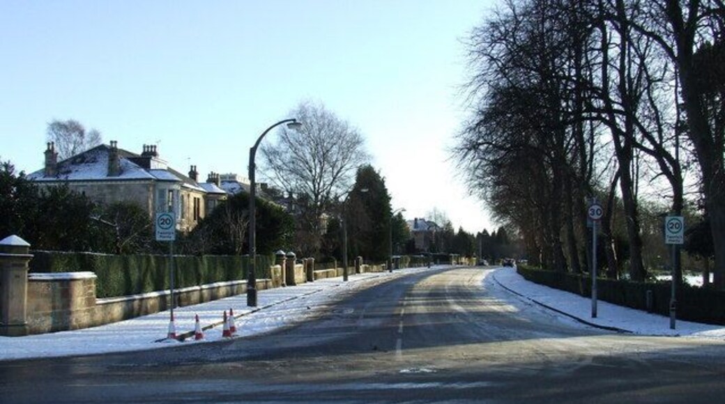 Dalziel Drive Viewed from St Andrews Drive, Maxwell Park is on the right.