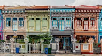 Wide panorama image of Colorful Peranakan House at Katong, Singapore